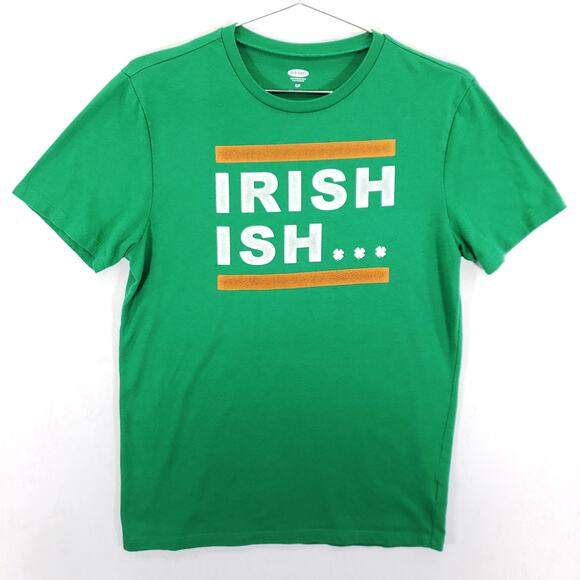 Old Navy T Shirt Mens Size S Green Irishish Print St Patricks Day Crew Neck - Picture 1 of 6